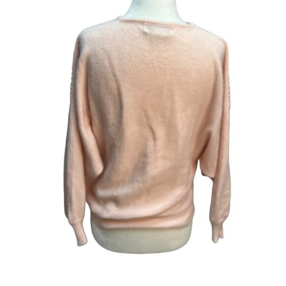 Vintage Pink Batwing Y2K Pearl Embellished Sweater Size S/M - Picture 5 of 11